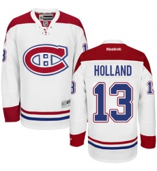 Men's Reebok Montreal Canadiens #13 Peter Holland Authentic White Away NHL Jersey