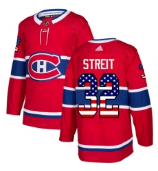 Men's Adidas Montreal Canadiens #32 Mark Streit Authentic Red USA Flag Fashion NHL Jersey