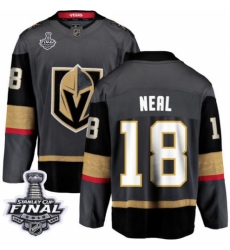 Men's Vegas Golden Knights #18 James Neal Authentic Black Home Fanatics Branded Breakaway 2018 Stanley Cup Final NHL Jersey