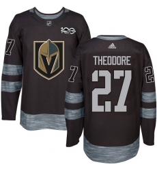 Men's Adidas Vegas Golden Knights #27 Shea Theodore Authentic Black 1917-2017 100th Anniversary NHL Jersey