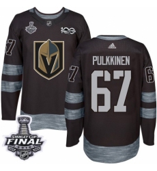 Men's Adidas Vegas Golden Knights #67 Teemu Pulkkinen Authentic Black 1917-2017 100th Anniversary 2018 Stanley Cup Final NHL Jersey