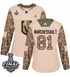 Women's Adidas Vegas Golden Knights #81 Jonathan Marchessault Authentic Camo Veterans Day Practice 2018 Stanley Cup Final NHL Jersey
