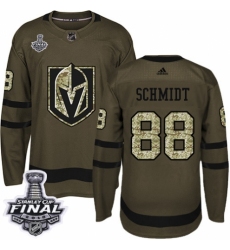 Men's Adidas Vegas Golden Knights #88 Nate Schmidt Authentic Green Salute to Service 2018 Stanley Cup Final NHL Jersey