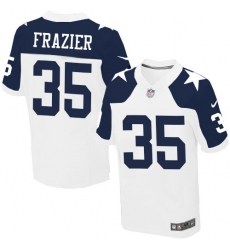 Men's Nike Dallas Cowboys #35 Kavon Frazier Elite White Throwback Alternate NFL Jersey