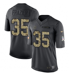 Men's Nike Dallas Cowboys #35 Kavon Frazier Limited Black 2016 Salute to Service NFL Jersey