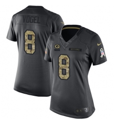 Women's Nike Green Bay Packers #8 Justin Vogel Limited Black 2016 Salute to Service NFL Jersey