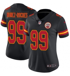 Women's Nike Kansas City Chiefs #99 Rakeem Nunez-Roches Limited Black Rush Vapor Untouchable NFL Jersey