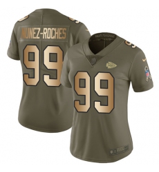 Women's Nike Kansas City Chiefs #99 Rakeem Nunez-Roches Limited Olive/Gold 2017 Salute to Service NFL Jersey