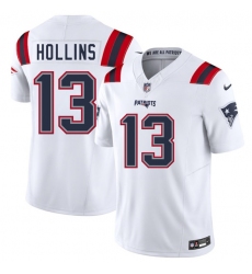 Men's New England Patriots #13 Mack Hollins White 2025 F.U.S.E. Vapor Limited Football Stitched Jersey