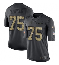 Youth Nike Buffalo Bills #75 Eddie Yarbrough Limited Black 2016 Salute to Service NFL Jersey