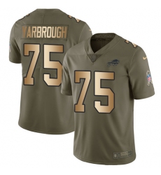Youth Nike Buffalo Bills #75 Eddie Yarbrough Limited Olive/Gold 2017 Salute to Service NFL Jersey