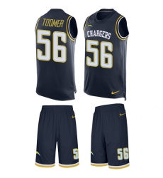 Men's Nike Los Angeles Chargers #56 Korey Toomer Limited Navy Blue Tank Top Suit NFL Jersey