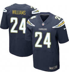 Men's Nike Los Angeles Chargers #24 Trevor Williams Elite Navy Blue Team Color NFL Jersey