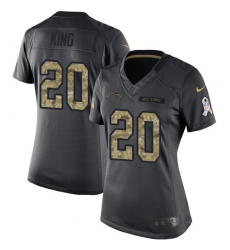 Women's Nike Los Angeles Chargers #20 Desmond King Limited Black 2016 Salute to Service NFL Jersey