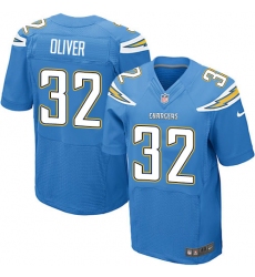 Men's Nike Los Angeles Chargers #32 Branden Oliver Elite Electric Blue Alternate NFL Jersey