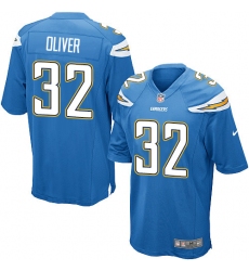 Men's Nike Los Angeles Chargers #32 Branden Oliver Game Electric Blue Alternate NFL Jersey