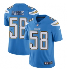 Men's Nike Los Angeles Chargers #58 Nigel Harris Electric Blue Alternate Vapor Untouchable Limited Player NFL Jersey