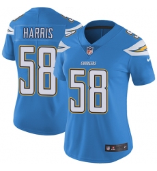Women's Nike Los Angeles Chargers #58 Nigel Harris Electric Blue Alternate Vapor Untouchable Limited Player NFL Jersey