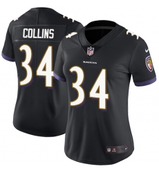 Women's Nike Baltimore Ravens #34 Alex Collins Black Alternate Vapor Untouchable Limited Player NFL Jersey
