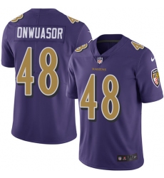 Men's Nike Baltimore Ravens #48 Patrick Onwuasor Limited Purple Rush Vapor Untouchable NFL Jersey