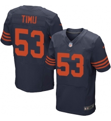 Men's Nike Chicago Bears #53 John Timu Elite Navy Blue Alternate NFL Jersey