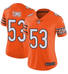 Women's Nike Chicago Bears #53 John Timu Limited Orange Rush Vapor Untouchable NFL Jersey