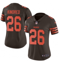 Women's Nike Cleveland Browns #26 Derrick Kindred Limited Brown Rush Vapor Untouchable NFL Jersey