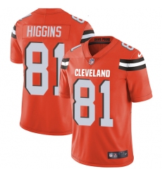 Youth Nike Cleveland Browns #81 Rashard Higgins Orange Alternate Vapor Untouchable Limited Player NFL Jersey