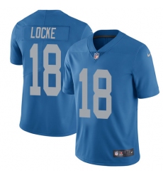 Youth Nike Detroit Lions #18 Jeff Locke Blue Alternate Vapor Untouchable Limited Player NFL Jersey