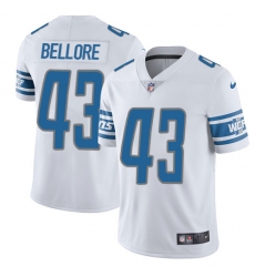 Men's Nike Detroit Lions #43 Nick Bellore Elite White NFL Jersey