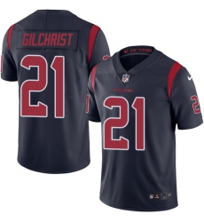 Men's Nike Houston Texans #21 Marcus Gilchrist Elite Navy Blue Rush Vapor Untouchable NFL Jersey