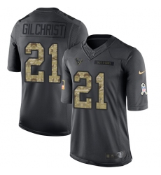 Youth Nike Houston Texans #21 Marcus Gilchrist Limited Black 2016 Salute to Service NFL Jersey