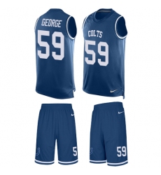 Men's Nike Indianapolis Colts #59 Jeremiah George Limited Royal Blue Tank Top Suit NFL Jersey