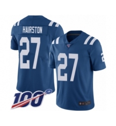 Men's Indianapolis Colts #27 Nate Hairston Royal Blue Team Color Vapor Untouchable Limited Player 100th Season Football Jersey
