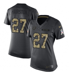 Women's Nike Indianapolis Colts #27 Nate Hairston Limited Black 2016 Salute to Service NFL Jersey