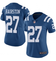 Women's Nike Indianapolis Colts #27 Nate Hairston Limited Royal Blue Rush Vapor Untouchable NFL Jersey