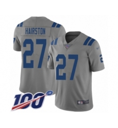 Youth Indianapolis Colts #27 Nate Hairston Limited Gray Inverted Legend 100th Season Football Jersey