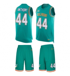 Men's Nike Miami Dolphins #44 Stephone Anthony Limited Aqua Green Tank Top Suit NFL Jersey