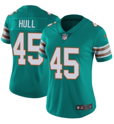 Women's Nike Miami Dolphins #45 Mike Hull Aqua Green Alternate Vapor Untouchable Elite Player NFL Jersey