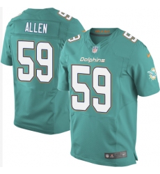 Men's Nike Miami Dolphins #59 Chase Allen Elite Aqua Green Team Color NFL Jersey