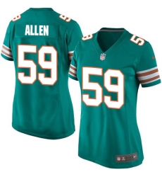 Women's Nike Miami Dolphins #59 Chase Allen Game Aqua Green Alternate NFL Jersey