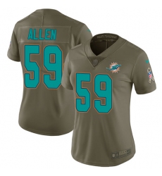 Women's Nike Miami Dolphins #59 Chase Allen Limited Olive 2017 Salute to Service NFL Jersey