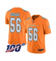 Men's Miami Dolphins #56 Davon Godchaux Limited Orange Rush Vapor Untouchable 100th Season Football Jersey