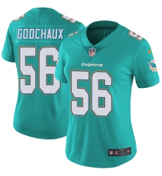 Women's Nike Miami Dolphins #56 Davon Godchaux Aqua Green Team Color Vapor Untouchable Elite Player NFL Jersey