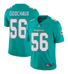 Youth Nike Miami Dolphins #56 Davon Godchaux Aqua Green Team Color Vapor Untouchable Elite Player NFL Jersey