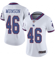 Women's Nike New York Giants #46 Calvin Munson Limited White Rush Vapor Untouchable NFL Jersey