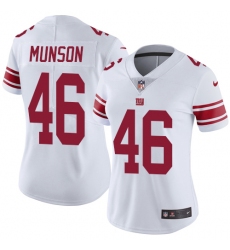 Women's Nike New York Giants #46 Calvin Munson White Vapor Untouchable Elite Player NFL Jersey