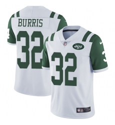 Men's Nike New York Jets #32 Juston Burris White Vapor Untouchable Limited Player NFL Jersey