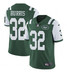 Youth Nike New York Jets #32 Juston Burris Green Team Color Vapor Untouchable Limited Player NFL Jersey