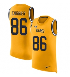 Men's Nike Los Angeles Rams #86 Derek Carrier Limited Gold Rush Player Name & Number Tank Top NFL Jersey